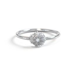 Sea Urchin Ring With Accent in 925 Sterling Silver with Blue Topaz