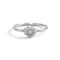 Sea Urchin Ring With Accent in 925 Sterling Silver with Citrine