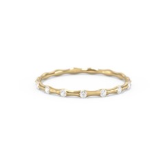 Dainty Stackable Half Eternity Ring with Bezel Set Accents