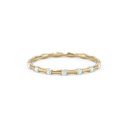 Dainty Stackable Half Eternity Ring with Bezel Set Accents