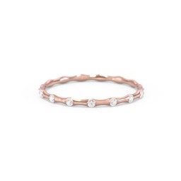 Dainty Stackable Half Eternity Ring with Bezel Set Accents