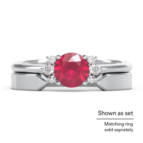 Round Gemstone Ring With Clustered Side Stones – 10K Yellow Gold with Morganite and Cubic Zirconia