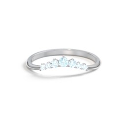 Curved Band with Tapered Accent Stones in 925 Sterling Silver