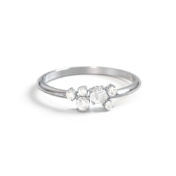 2-Stone Cluster Ring with Accent Stones