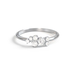 3-Stone Cluster Ring with Accent Stones