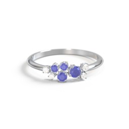 4-Stone Cluster Ring with Accent Stones