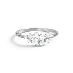 5-Stone Cluster Ring with Accent Stones