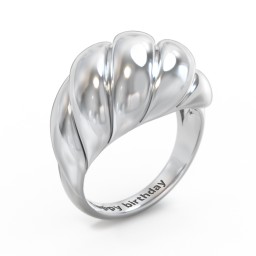 Chunky Croissant Dome Ring in 925 Sterling Silver