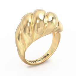 Chunky Croissant Dome Ring in Vermeil