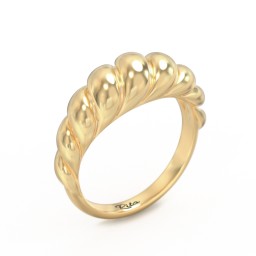 Thin Croissant Dome Ring