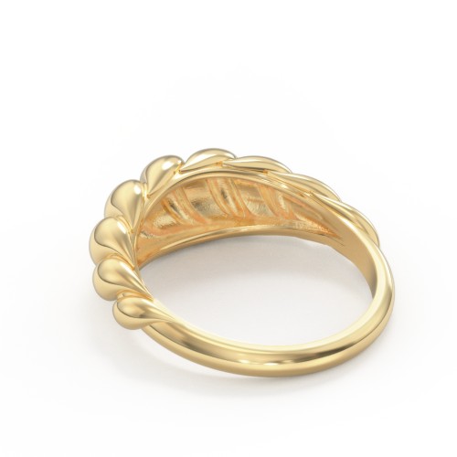 Thin Croissant Dome Ring