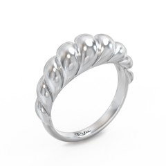 Thin Croissant Dome Ring – Sterling Silver