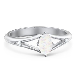 Oval Split Shank Accent Ring