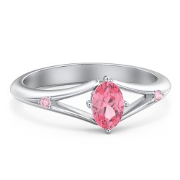 Oval Split Shank Accent Ring