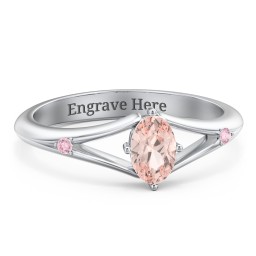 Oval Split Shank Accent Ring