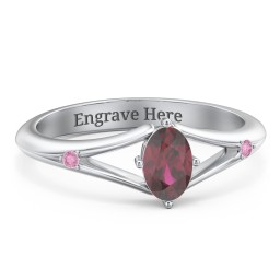 Oval Split Shank Accent Ring