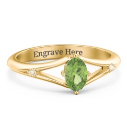 Oval Split Shank Accent Ring