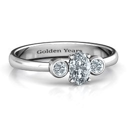 Oval Center with Twin Bezel Rounds Ring