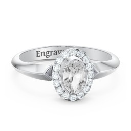 "Royal" Bezel Set Oval Cluster Ring