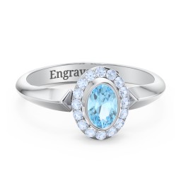 "Royal" Bezel Set Oval Cluster Ring