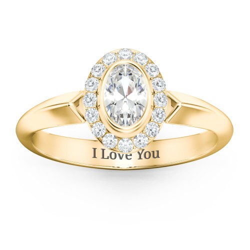 "Royal" Bezel Set Oval Cluster Ring