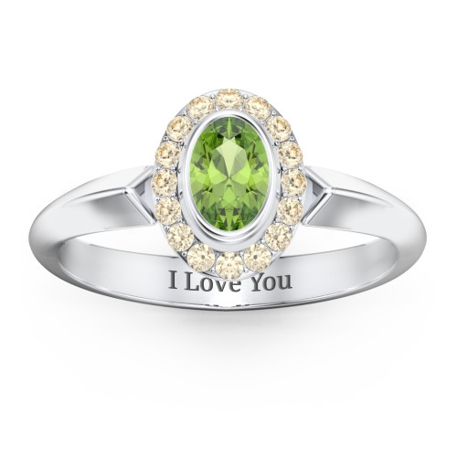 "Royal" Bezel Set Oval Cluster Ring
