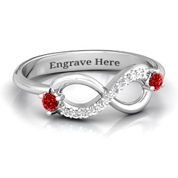 Double Stone Infinity Accent Ring