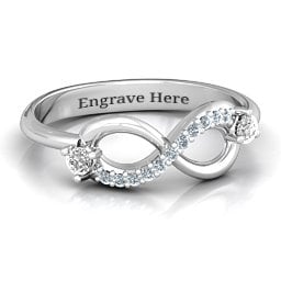 Double Stone Infinity Accent Ring