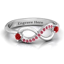 Double Stone Infinity Accent Ring in 925 Sterling Silver