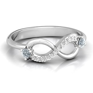 Double Stone Infinity Accent Ring