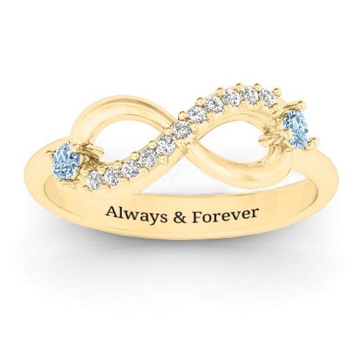 Double Stone Infinity Accent Ring