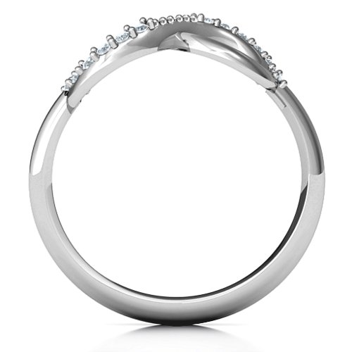 Infinity Accent Ring – Sterling Silver with Diamond