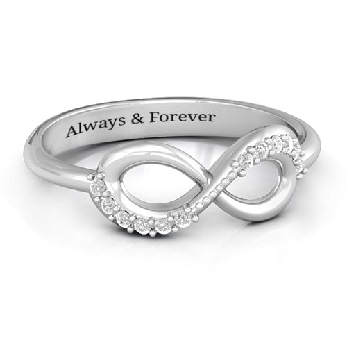 Infinity Accent Ring – Sterling Silver with White Premium Zirconia