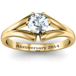 Solitaire Split Shank Ring