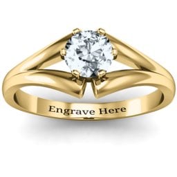 Solitaire Split Shank Ring