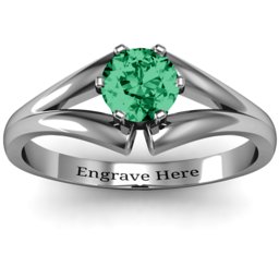 Solitaire Split Shank Ring