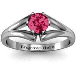 Solitaire Split Shank Ring