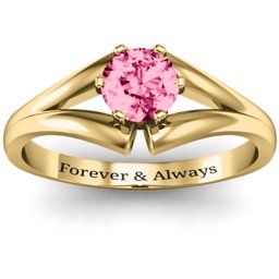 Solitaire Split Shank Ring