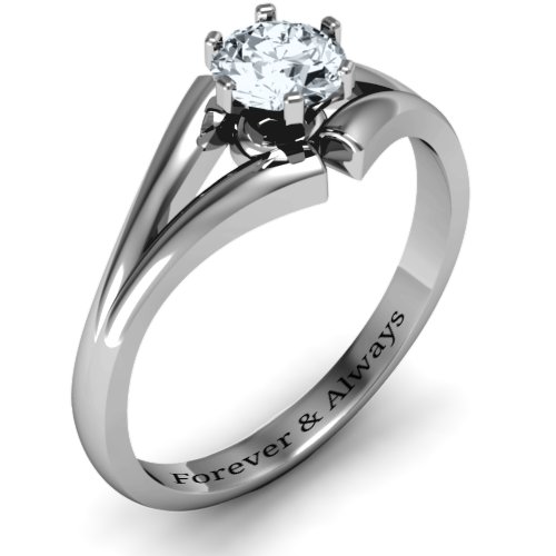 Solitaire Split Shank Ring