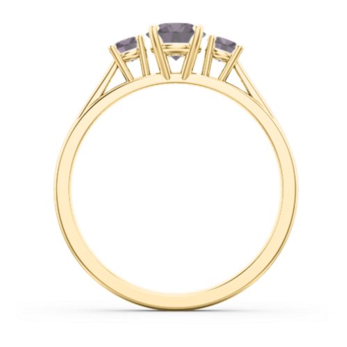 Three Stone Eternity Ring – 18K Gold Plated Silver with Alexandrite
