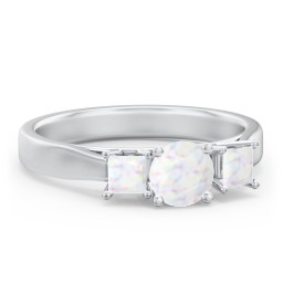 Three Stone Eternity with Princess Accents Ring