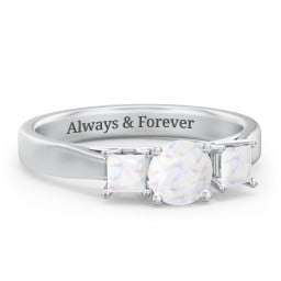 Three Stone Eternity with Princess Accents Ring