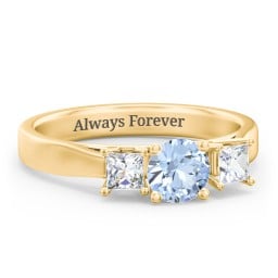 Three Stone Eternity with Princess Accents Ring