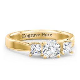 Three Stone Eternity with Princess Accents Ring