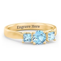 Three Stone Eternity with Princess Accents Ring