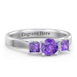 Three Stone Eternity with Princess Accents Ring