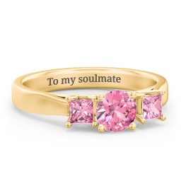 Three Stone Eternity with Princess Accents Ring