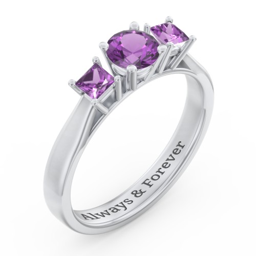 Three Stone Eternity with Princess Accents Ring