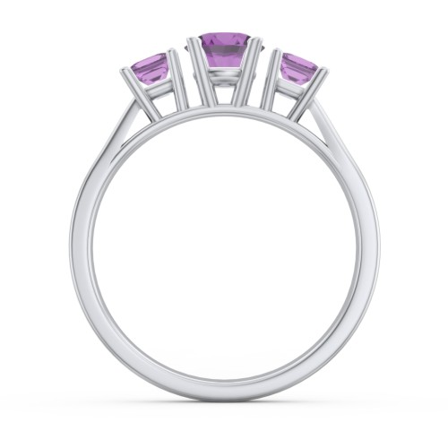 Three Stone Eternity with Princess Accents Ring