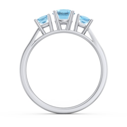 Three Stone Eternity with Princess Accents Ring
